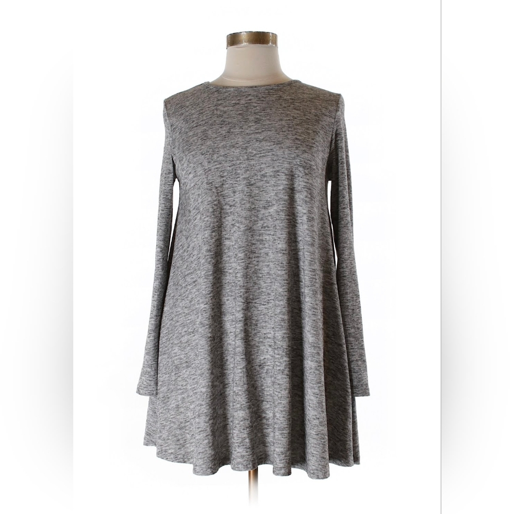 Size 14 Glamorous Gray A-Line Long Sleeve Dress